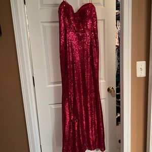 Fuschia sequin slinky gown